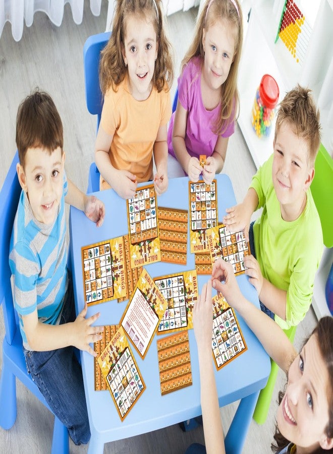 FLYAB Bible Bingo Game for Kids Adults - 26 Players Christian Bingo Card Religious Game Activities for Family Vacation Bible School Sunday Church Family Open Day Holiday Supplies - Image 3